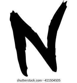 ink hand drawn letter n, black isolated on white letter n, inked logo, hand drawn letter n black letters, ink black letter n on white, alphabet calligraphy, hand drawn logo, calligraphy alphabet n