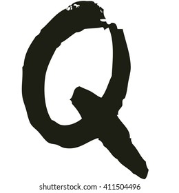 ink hand drawn letter q, black isolated on white letter q, inked logo, hand drawn letter q black letters, ink black letter q on white, alphabet calligraphy, hand drawn logo, calligraphy alphabet q