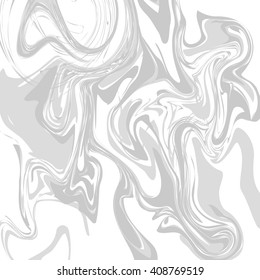 Ink hand drawn marble stone texture. Grey marbling liquid background vector.