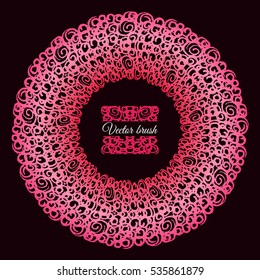 Ink hand drawn ornate vector brush for borders and frames