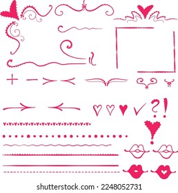 ink hand drawn red heart accesories