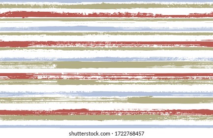 Ink hand drawn rough stripes vector seamless pattern. Plain serape ethnic textile design. Vintage texture rough stripes, lines background swatch. Endless backdrop.
