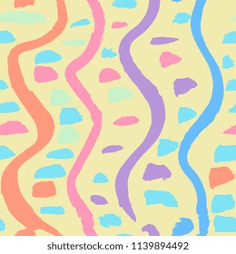 Ink hand drawn seamless pattern. Geometric elements for design. White background.