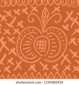 Ink hand drawn seamless pattern. Geometric elements for design. White background.
