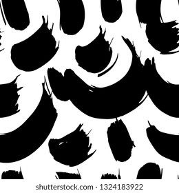 Ink hand drawn seamless pattern. Geometric elements for design. White background.