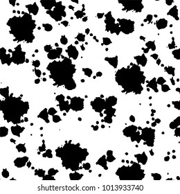 Ink hand drawn stains seamless pattern