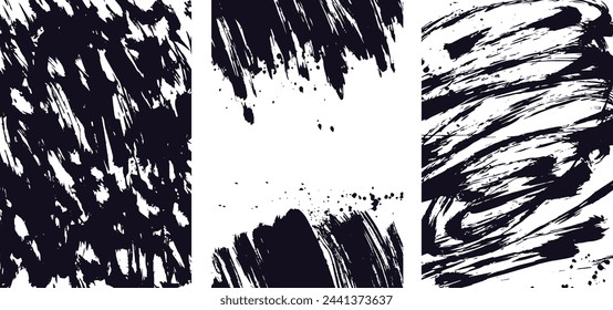 Ink hand drawn texture background. black painting.