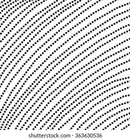 Ink hand drawn texture. Lines made of dots. Abstract wave background. Vector design elements.