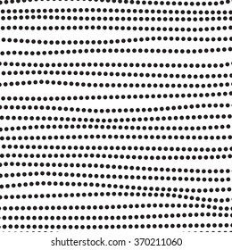 Ink hand drawn texture. Lines made of dots. Abstract wave background. Vector design elements.