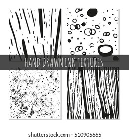 Ink hand drawn textures. Can be used for wallpaper, background of web page, scrapbook, party decoration, t-shirt design, card, print, poster, invitation, packaging and so on.