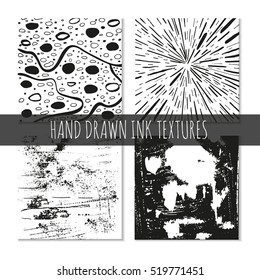 Ink hand drawn textures. Can be used for wallpaper, background of web page, scrapbook, party decoration, t-shirt design, card, print, poster, invitation, packaging and so on.