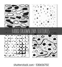 Ink hand drawn textures. Can be used for wallpaper, background of web page, scrapbook, party decoration, t-shirt design, card, print, poster, invitation, packaging and so on.