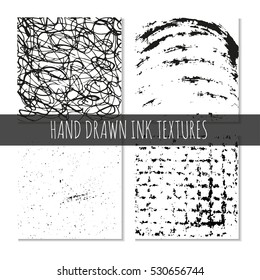Ink hand drawn textures. Can be used for wallpaper, background of web page, scrapbook, party decoration, t-shirt design, card, print, poster, invitation, packaging and so on.