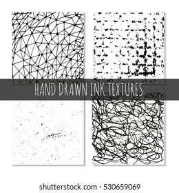 Ink hand drawn textures. Can be used for wallpaper, background of web page, scrapbook, party decoration, t-shirt design, card, print, poster, invitation, packaging and so on.