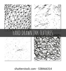 Ink hand drawn textures. Can be used for wallpaper, background of web page, scrapbook, party decoration, t-shirt design, card, print, poster, invitation, packaging and so on.