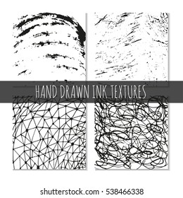 Ink hand drawn textures. Can be used for wallpaper, background of web page, scrapbook, party decoration, t-shirt design, card, print, poster, invitation, packaging and so on.