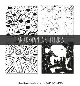 Ink hand drawn textures. Can be used for wallpaper, background of web page, scrapbook, party decoration, t-shirt design, card, print, poster, invitation, packaging and so on.