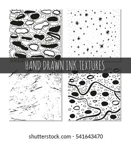 Ink hand drawn textures. Can be used for wallpaper, background of web page, scrapbook, party decoration, t-shirt design, card, print, poster, invitation, packaging and so on.