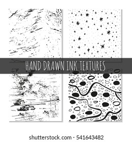 Ink hand drawn textures. Can be used for wallpaper, background of web page, scrapbook, party decoration, t-shirt design, card, print, poster, invitation, packaging and so on.