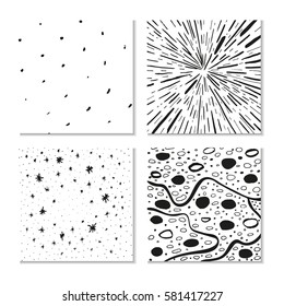 Ink hand drawn textures. Can be used for wallpaper, background of web page, scrapbook, party decoration, t-shirt design, card, print, poster, invitation, packaging and so on.