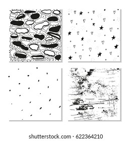 Ink hand drawn textures. Can be used for wallpaper, background of web page, scrapbook, party decoration, t-shirt design, card, print, poster, invitation, packaging and so on.