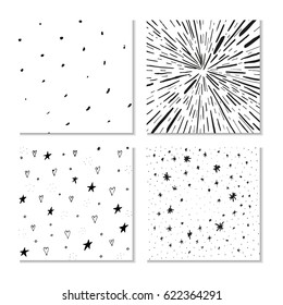 Ink hand drawn textures. Can be used for wallpaper, background of web page, scrapbook, party decoration, t-shirt design, card, print, poster, invitation, packaging and so on.