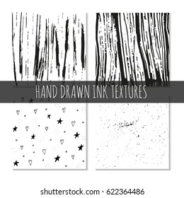 Ink hand drawn textures. Can be used for wallpaper, background of web page, scrapbook, party decoration, t-shirt design, card, print, poster, invitation, packaging and so on.