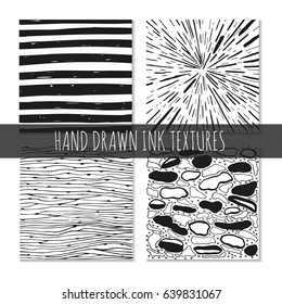 Ink hand drawn textures. Can be used for wallpaper, background of web page, scrapbook, party decoration, t-shirt design, card, print, poster, invitation, packaging.