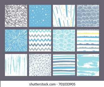 Ink hand drawn textures. Can be used for wallpaper, background of web page, scrapbook, party decoration, t-shirt design, card, print, poster, invitation, packaging and so on.