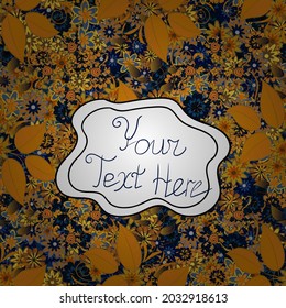 Ink hand lettering. Vector Acrylic Brush Style Hand Drawn Alphabet Font. Illustration on blue, yellow and orange colors. Calligraphy alphabet on a blue, yellow and orange background. Vector design.