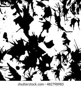 Ink hand made stains. Seamless pattern.