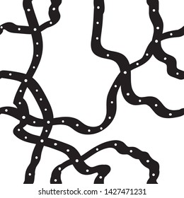 ink handdrawn seamless pattern. black lines on white