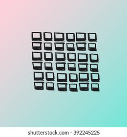 Ink handraw vector geometric abstract background on blue and pink gradient.Abstract background for design.