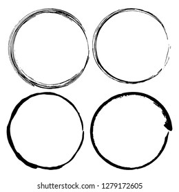 ink handrawn round frames, vector set