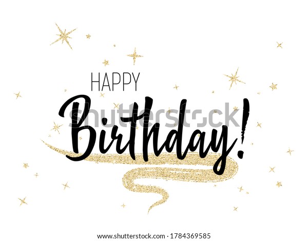 Ink Happy Birthday Lettering Greeting Card Stock Vector (Royalty Free ...