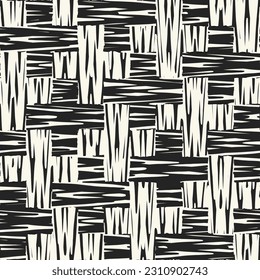 Ink Hatching Effect Textured Juji Tsunagi Pattern