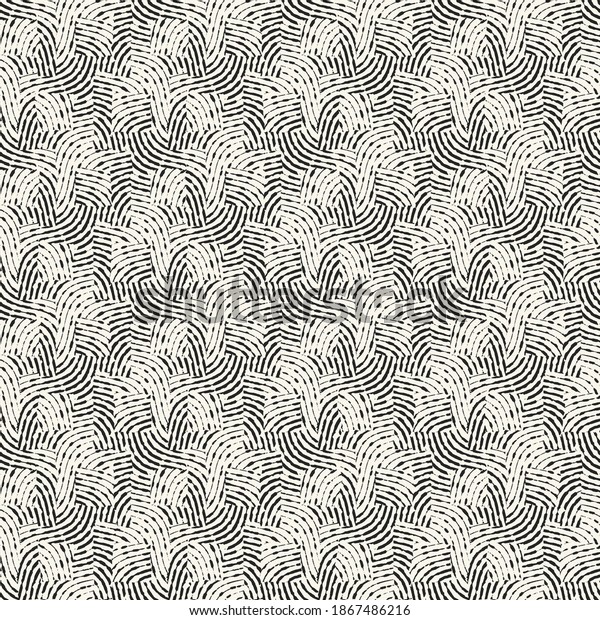 Ink Hatching Textured Ethnic Seamless Pattern Stock Vector (Royalty ...