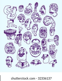 Ink Heads #2 - Doodles - Vectors