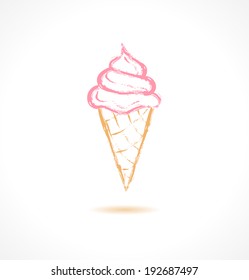 Ink Ice Cream icon. Vector illustration