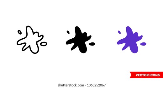 Ink icon of 3 types: color, black and white, outline. Isolated vector sign symbol.