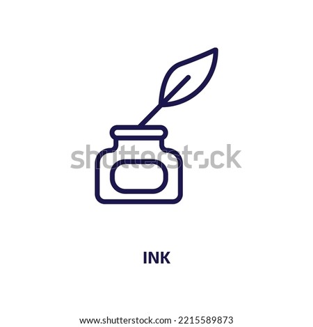 ink icon from literature collection. Thin linear ink, business, cartoon outline icon isolated on white background. Line vector ink sign, symbol for web and mobile