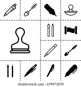 Ink icon. set of 13 filled and outline ink icons such as mascara, pen, manuscript
