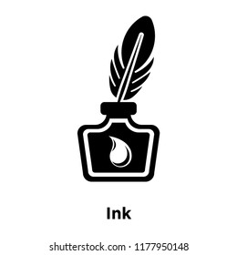 Ink icon vector isolated on white background, logo concept of Ink sign on transparent background, filled black symbol