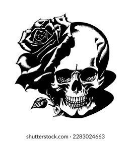 ink illustration the skull roses tattoo