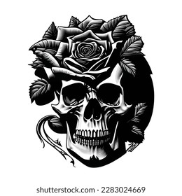 ink illustration the skull roses tattoo