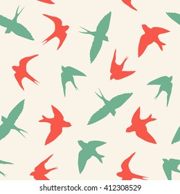 Ink illustration. Suitable for packaging, stationery, and identity and web designs. Vector background of a birds' flock. 