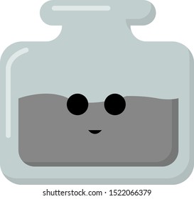 Ink, illustration, vector on white background.