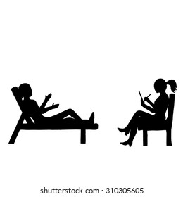 Ink image of surgery of a psychoanalyst