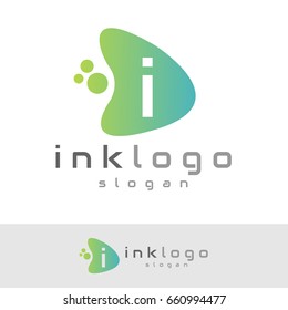 ink initial Letter I Logo design