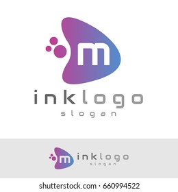 ink initial Letter M Logo design